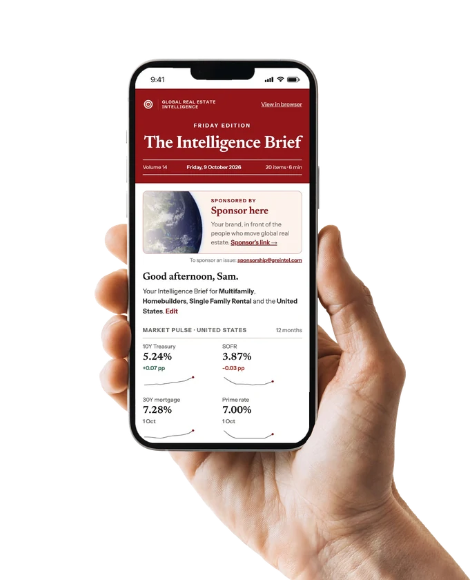 The Friday Intelligence Brief on a phone, with the sponsor panel below the masthead